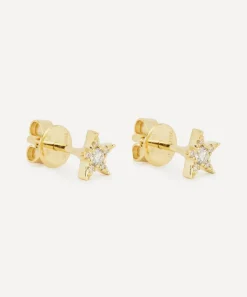 Kojis Earrings|Earrings^18ct Gold Diamond Star Stud Earrings