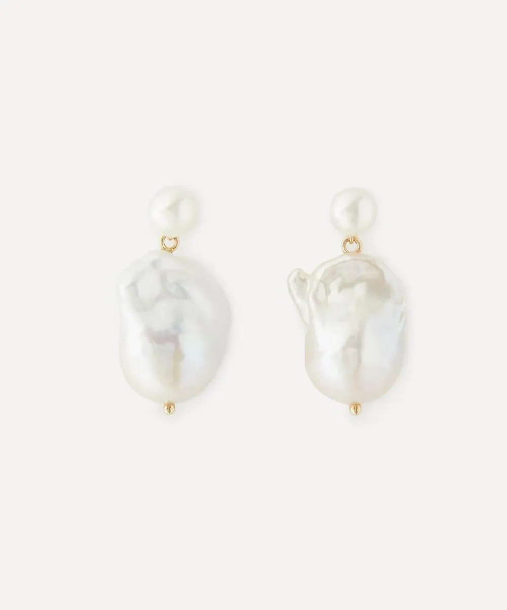 Mateo Earrings^14ct Gold Duality Pearl Drop Earrings