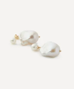 Mateo Earrings^14ct Gold Duality Pearl Drop Earrings