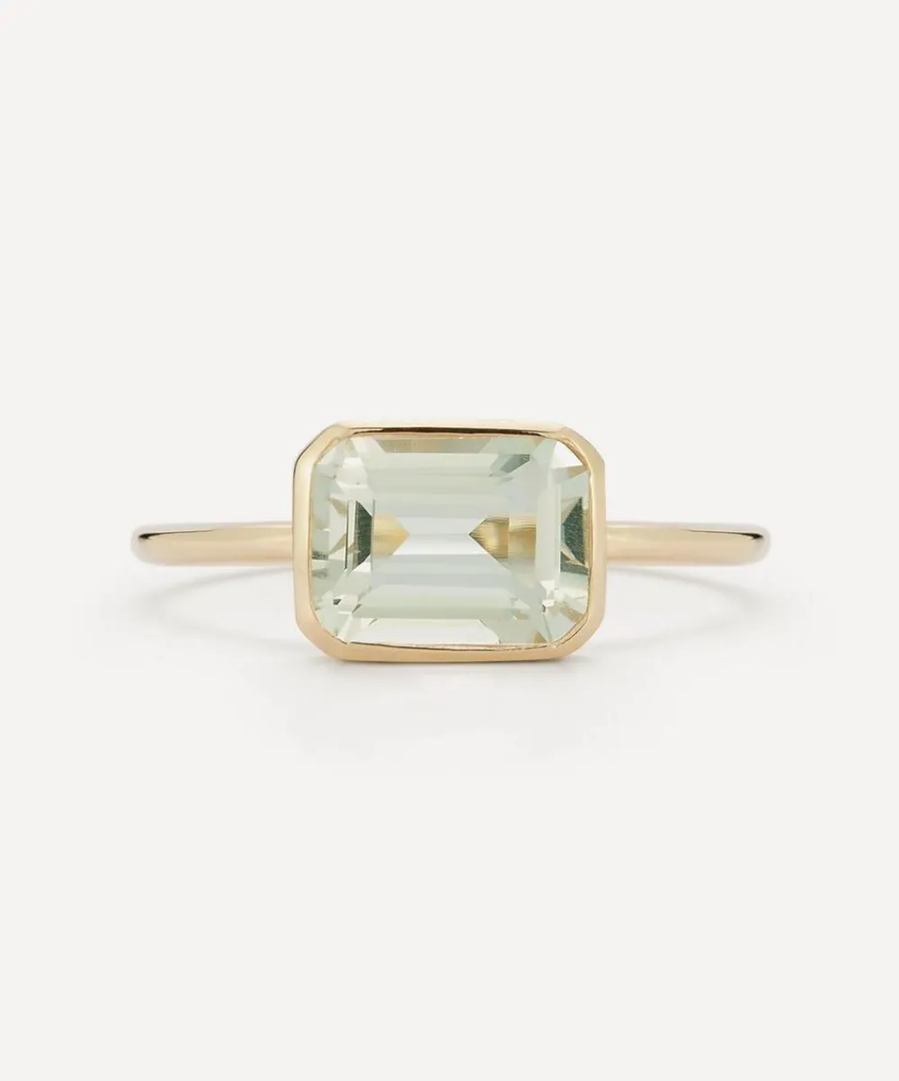 Mateo Rings|Rings^14ct Gold East West Green Amethyst Ring