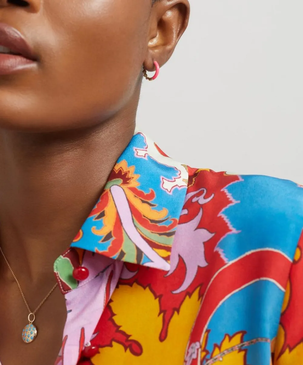 Liberty Earrings|Earrings^9ct Gold Eclipse Mini Creole Enamel Single Hoop Earring