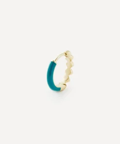 Liberty Earrings|Earrings^9ct Gold Eclipse Petrol Enamel Huggie Hoop Earring