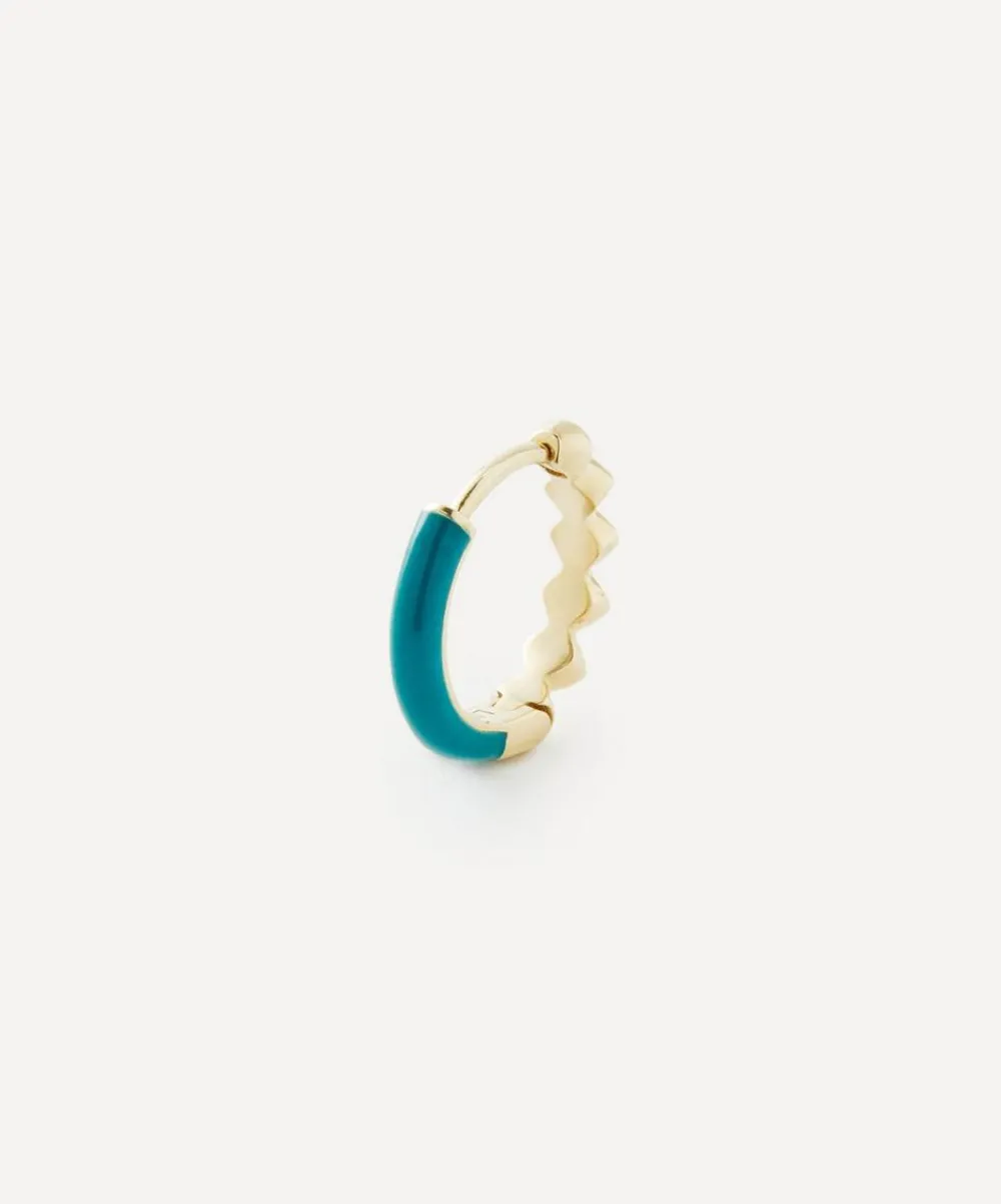 Liberty Earrings|Earrings^9ct Gold Eclipse Petrol Enamel Huggie Hoop Earring