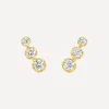 Dinny Hall Earrings^14ct Gold Elyhara Diamond Trio Stud Earrings