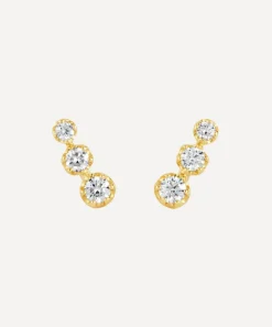Dinny Hall Earrings^14ct Gold Elyhara Diamond Trio Stud Earrings