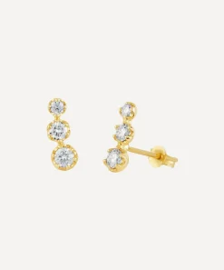 Dinny Hall Earrings^14ct Gold Elyhara Diamond Trio Stud Earrings