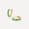 Dinny Hall Earrings|Earrings^18ct Gold Elyhara Emerald Huggie Hoop Earrings