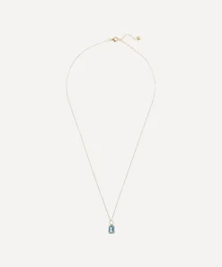 Mateo Necklaces|Necklaces^14ct Gold Emerald Cut Blue Topaz Pendant Necklace