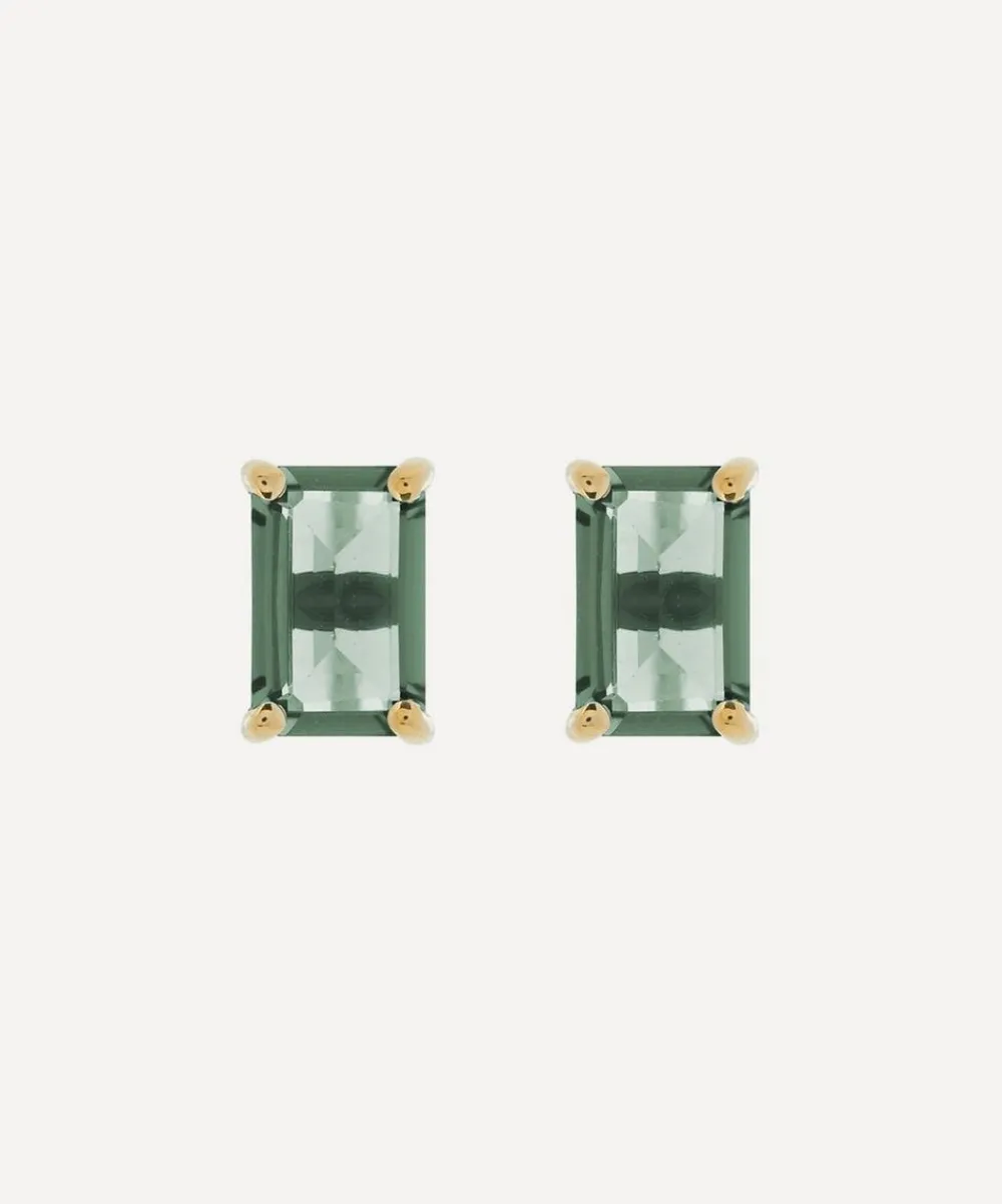 Suzanne Kalan Earrings|Earrings^14ct Gold Emerald Cut Green Envy Topaz Stud Earrings