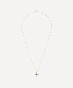 Celine Daoust Necklaces|Necklaces^14ct Gold Emerald Pear and Diamond Angel Pendant Necklace