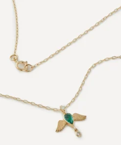 Celine Daoust Necklaces|Necklaces^14ct Gold Emerald Pear and Diamond Angel Pendant Necklace