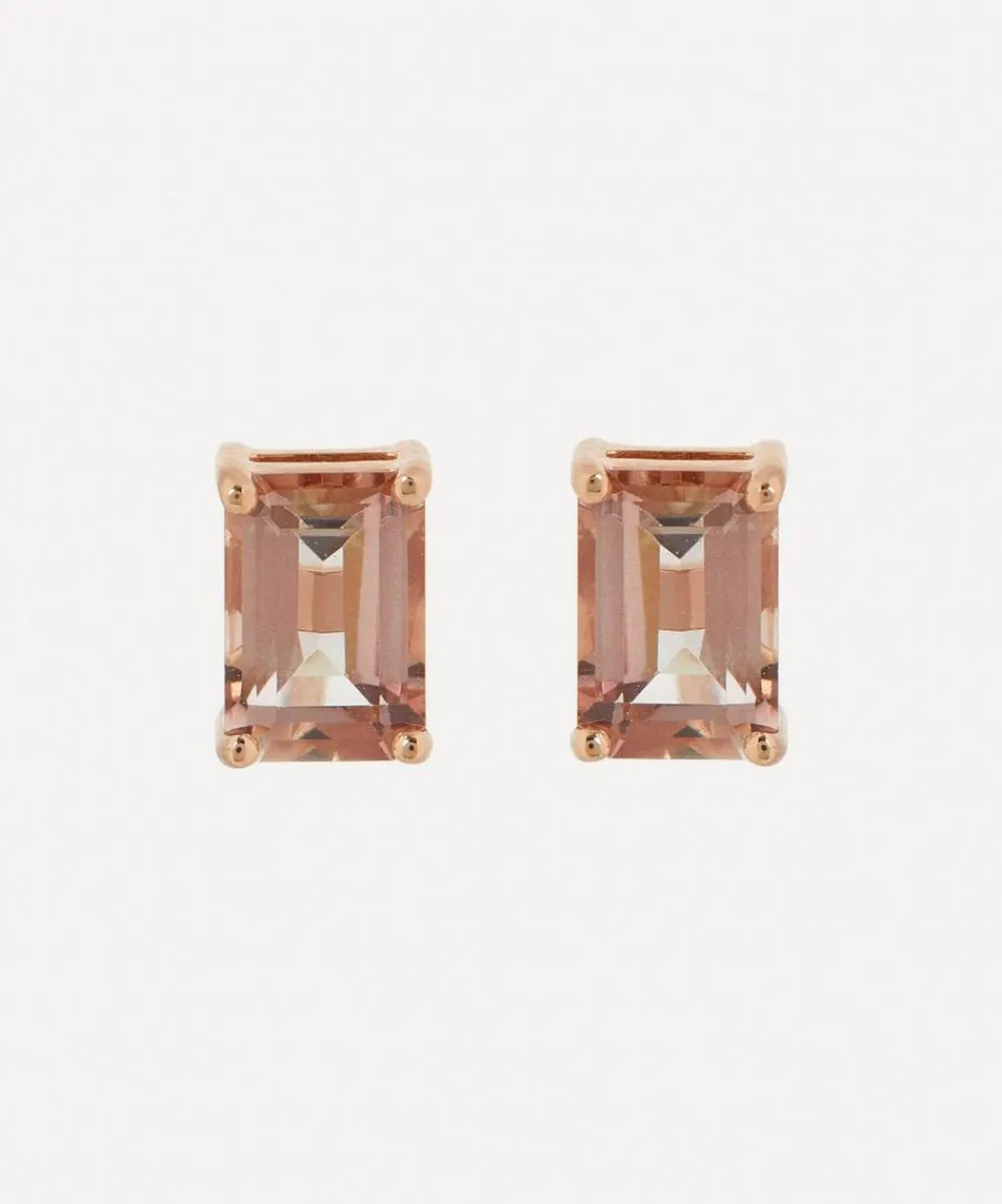 Suzanne Kalan Earrings|Earrings^14ct Gold Emerald-Cut Morganite Topaz Stud Earrings