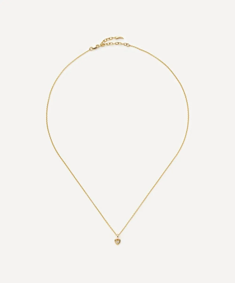 Missoma Necklaces|Necklaces^14ct Gold Fine Diamond Heart Mini Pendant Necklace