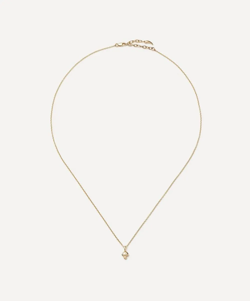 Missoma Necklaces|Necklaces^14ct Gold Fine Diamond Mushroom Mini Pendant Necklace