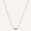 Missoma Necklaces^14ct Gold Fine Emerald Solitaire Trio Pendant Necklace