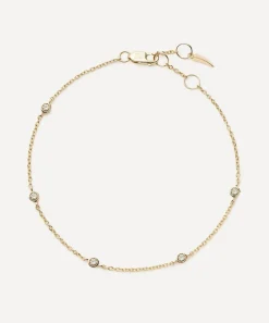 Missoma Bracelets^14ct Gold Fine Floating Diamond Station Bracelet