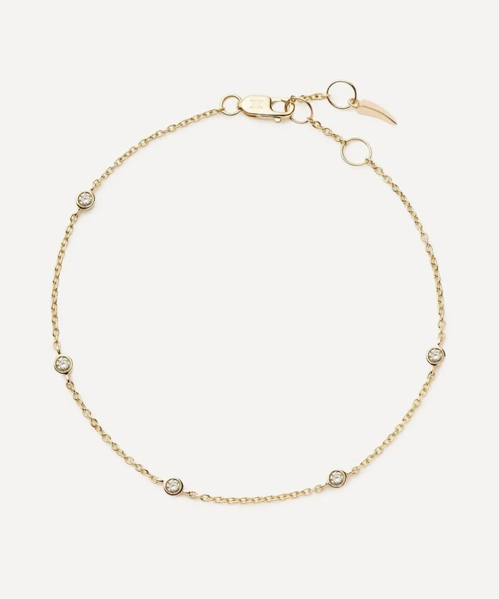 Missoma Bracelets^14ct Gold Fine Floating Diamond Station Bracelet