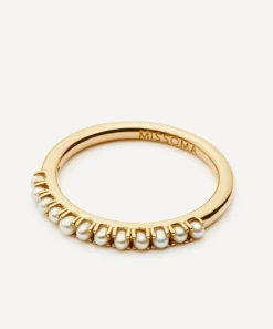 Missoma Rings|Rings^14ct Gold Fine Half Eternity Pearl Ring