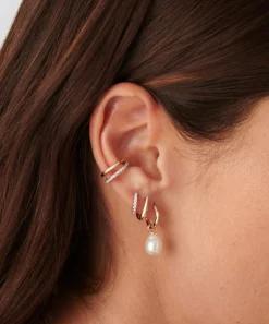 Missoma Earrings^14ct Gold Fine Pearl Drop Mini Hoop Earrings