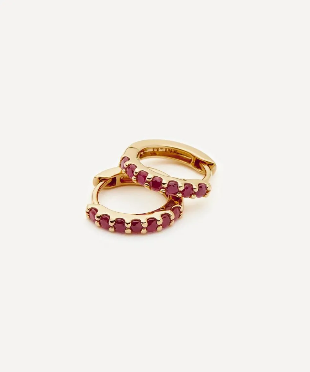 Missoma Earrings|Earrings^14ct Gold Fine Ruby Huggie Hoop Earrings