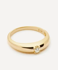 Missoma Rings|Rings^14ct Gold Fine Single Diamond Classic Dome Ring