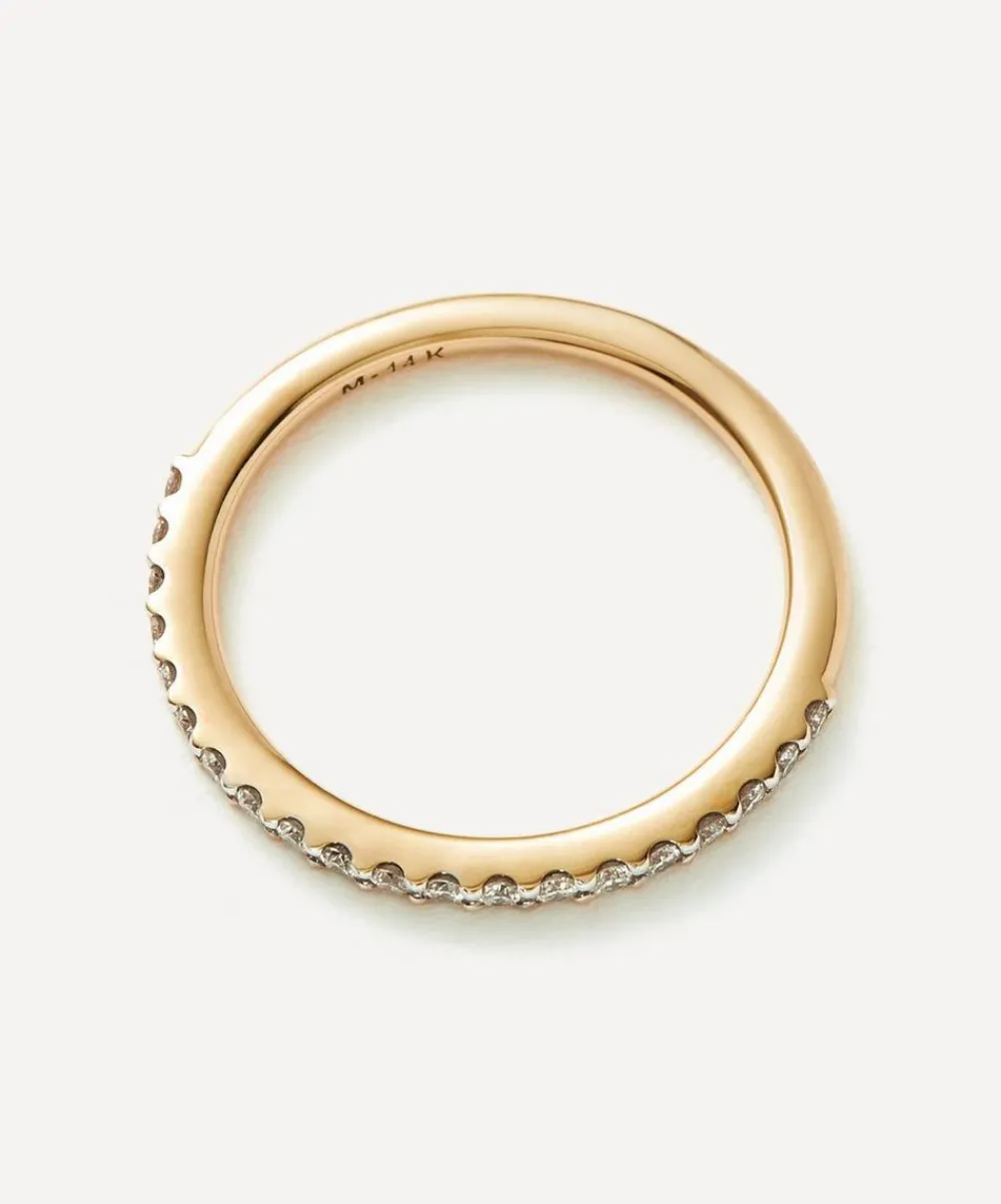 Missoma Rings^14ct Gold Fine Slim Half Eternity Ring