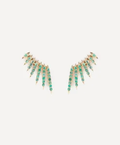 Celine Daoust Earrings|Earrings^14ct Gold Flying Wings Emerald Stud Earrings
