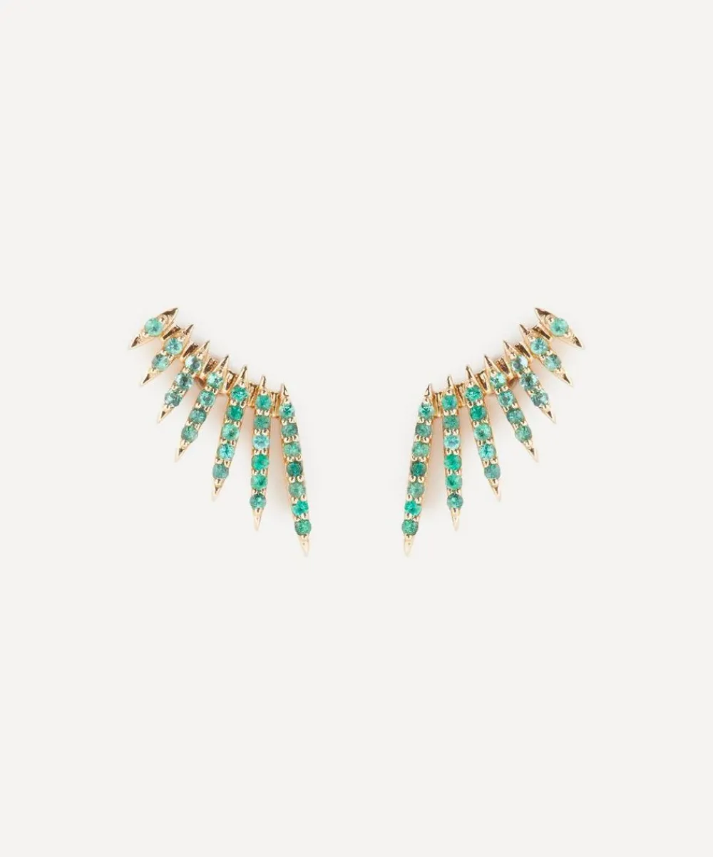 Celine Daoust Earrings|Earrings^14ct Gold Flying Wings Emerald Stud Earrings