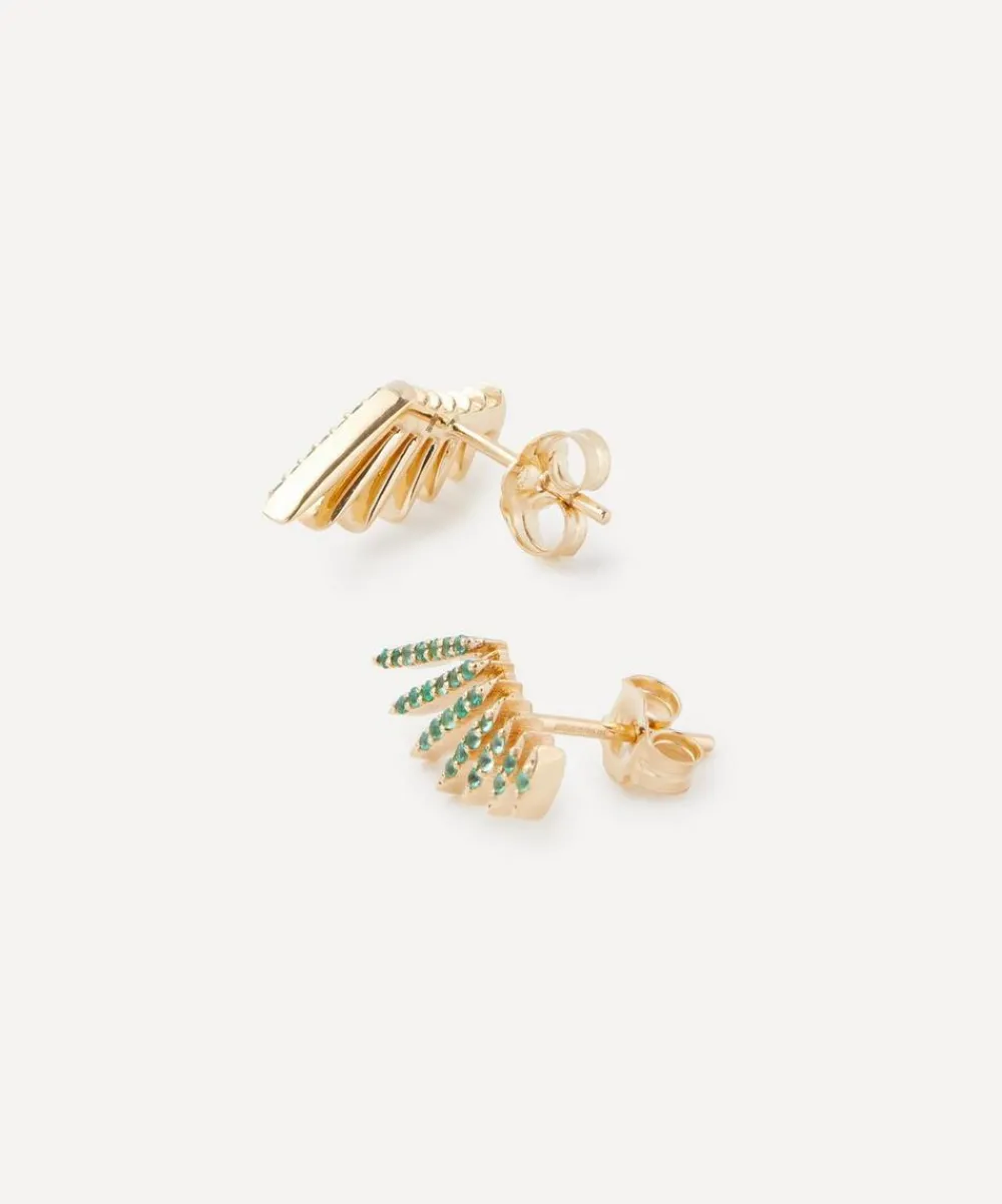 Celine Daoust Earrings|Earrings^14ct Gold Flying Wings Emerald Stud Earrings