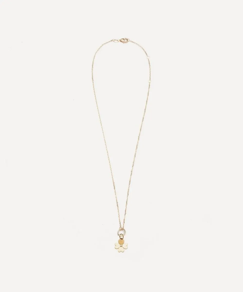 FoundRae Necklaces|Necklaces^18ct Gold Four Heart Clover Engravable Miniature Pendant Necklace