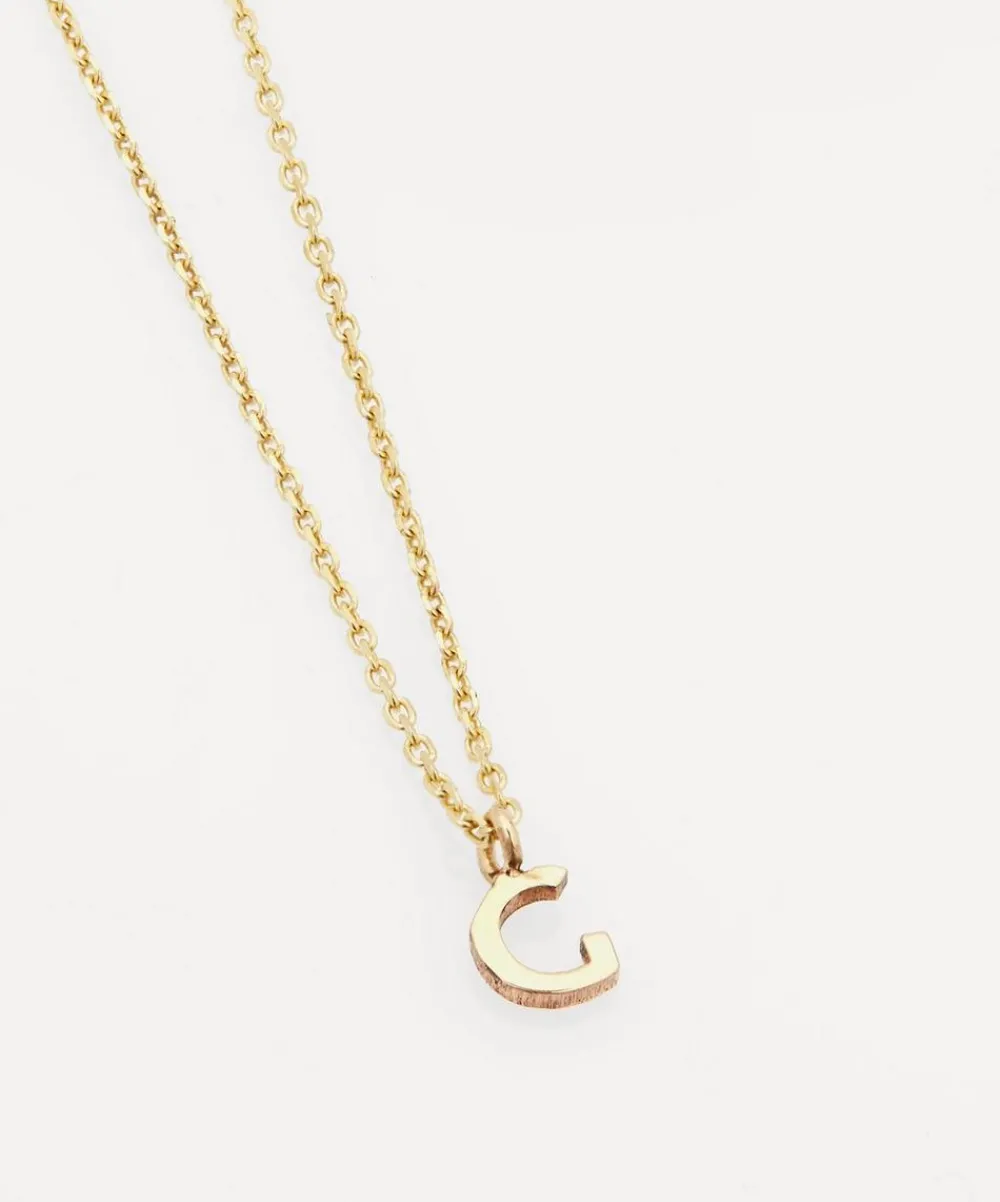 AURUM + GREY Necklaces^9ct Gold G Initial Pendant Necklace