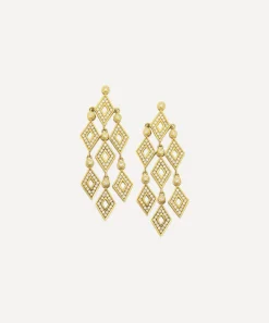 Kojis Earrings|Earrings^18ct Gold Geometric Diamond Chandelier Drop Earrings