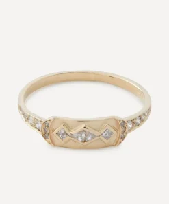 Celine Daoust Rings|Rings^14ct Gold Geometric Diamond Totem Ring