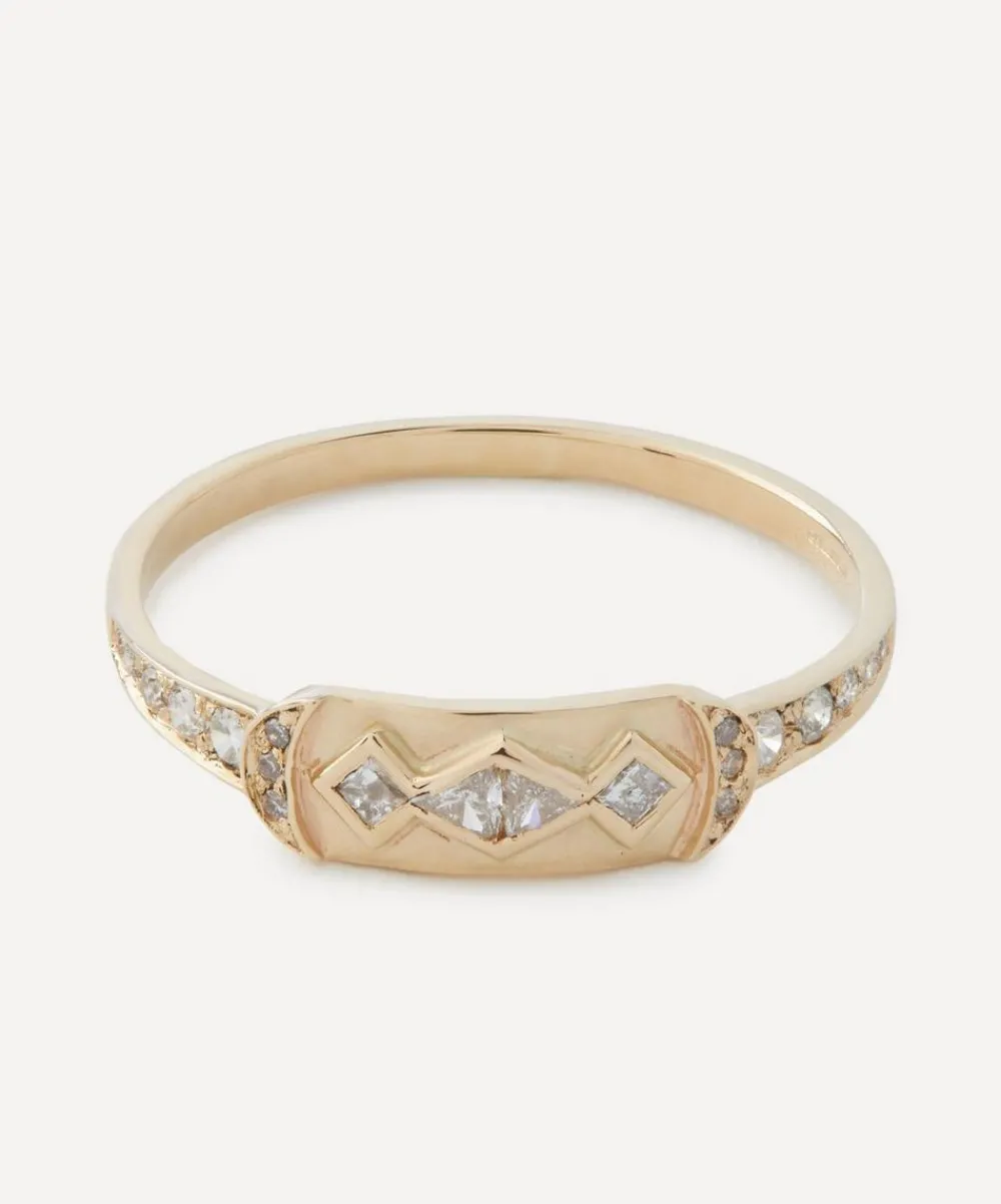 Celine Daoust Rings|Rings^14ct Gold Geometric Diamond Totem Ring