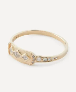 Celine Daoust Rings|Rings^14ct Gold Geometric Diamond Totem Ring