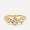 Satomi Kawakita Rings|Rings^18ct Gold Grand White Diamond Trilogy Ring