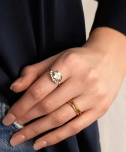 Dinny Hall Rings^9ct Gold Green Amethyst and Pink Sapphire Ring