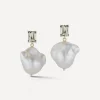 Mateo Earrings^14ct Gold Green Amethyst and Baroque Pearl Drop Earrings