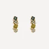 Suzanne Kalan Earrings^14ct Gold Green Mix Multi-Stone Stud Earrings