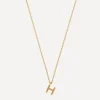AURUM + GREY Necklaces^9ct Gold H Initial Pendant Necklace