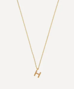 AURUM + GREY Necklaces^9ct Gold H Initial Pendant Necklace