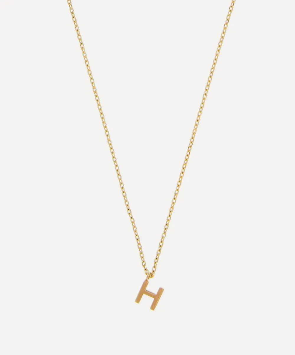 AURUM + GREY Necklaces^9ct Gold H Initial Pendant Necklace