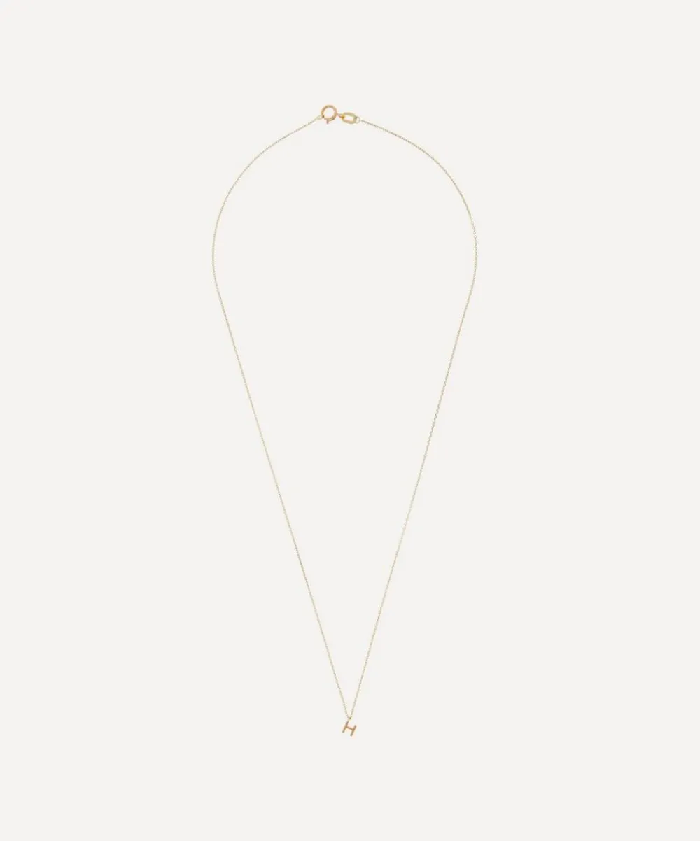 AURUM + GREY Necklaces^9ct Gold H Initial Pendant Necklace