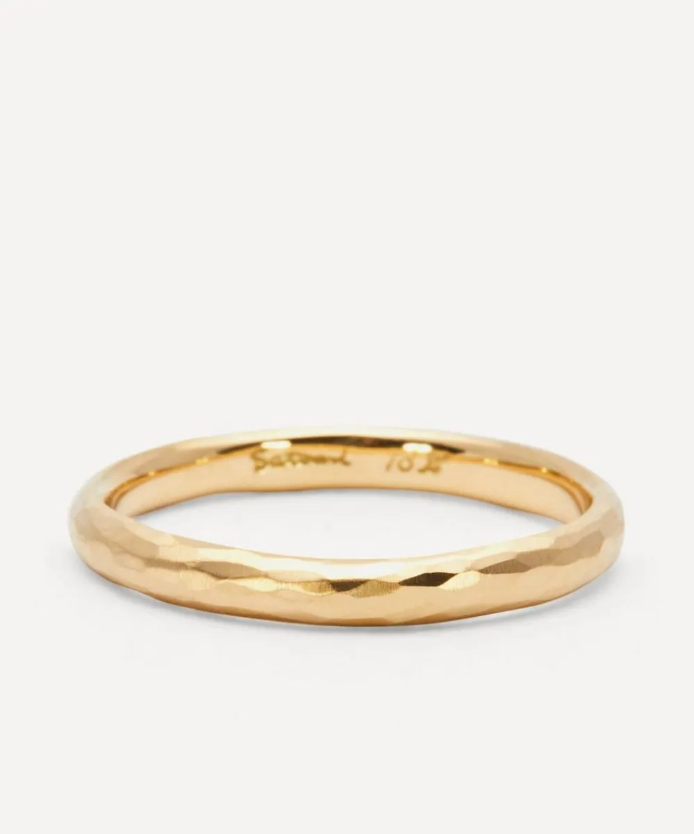 Satomi Kawakita Rings|Rings^18ct Gold Half-Round Hammered Band Ring