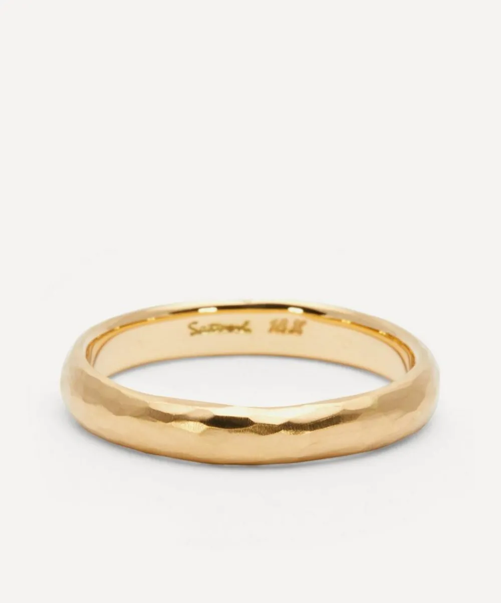 Satomi Kawakita Rings|Rings^18ct Gold Half-Round Hammered Band Ring