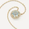 Suzanne Kalan Necklaces|Necklaces^14ct Gold Halo Blue Topaz Hex Pendant Necklace