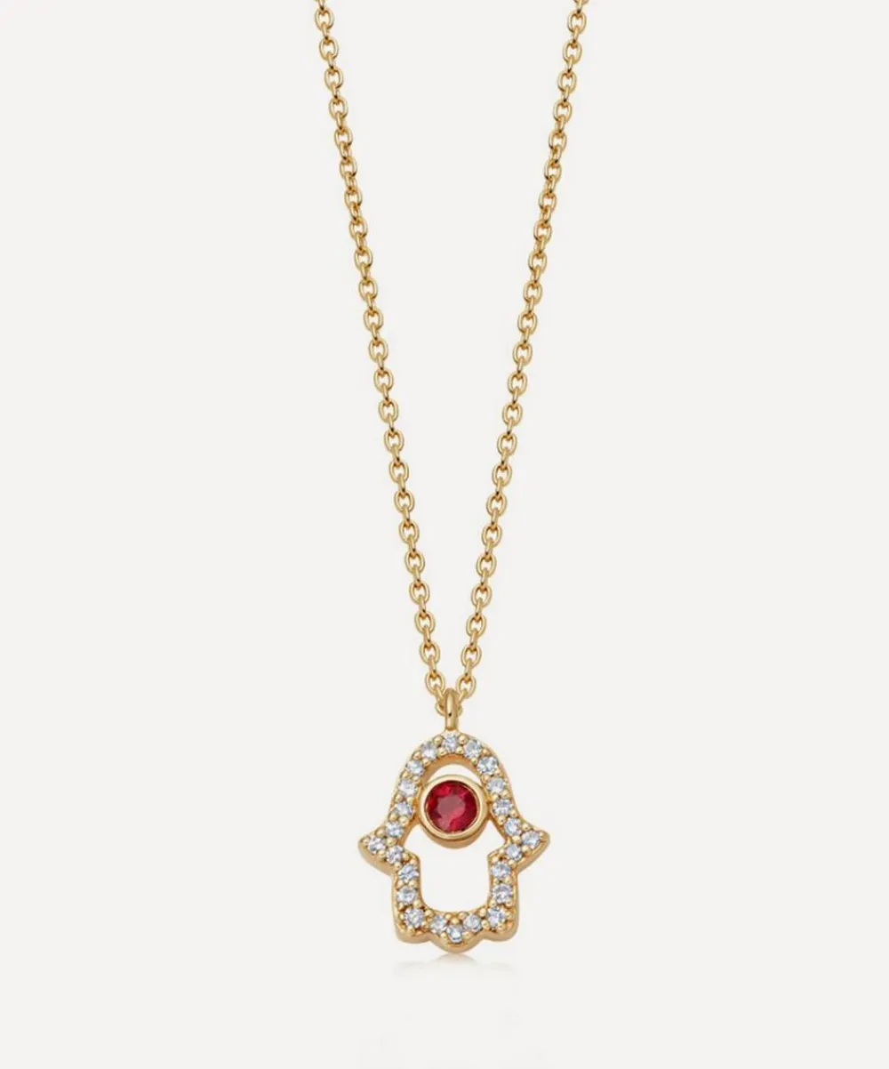 Astley Clarke Necklaces^14ct Gold Hamsa Hand Diamond Pendant Necklace