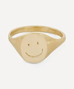 Seb Brown Rings|Rings^9ct Gold Happy Face Signet Ring