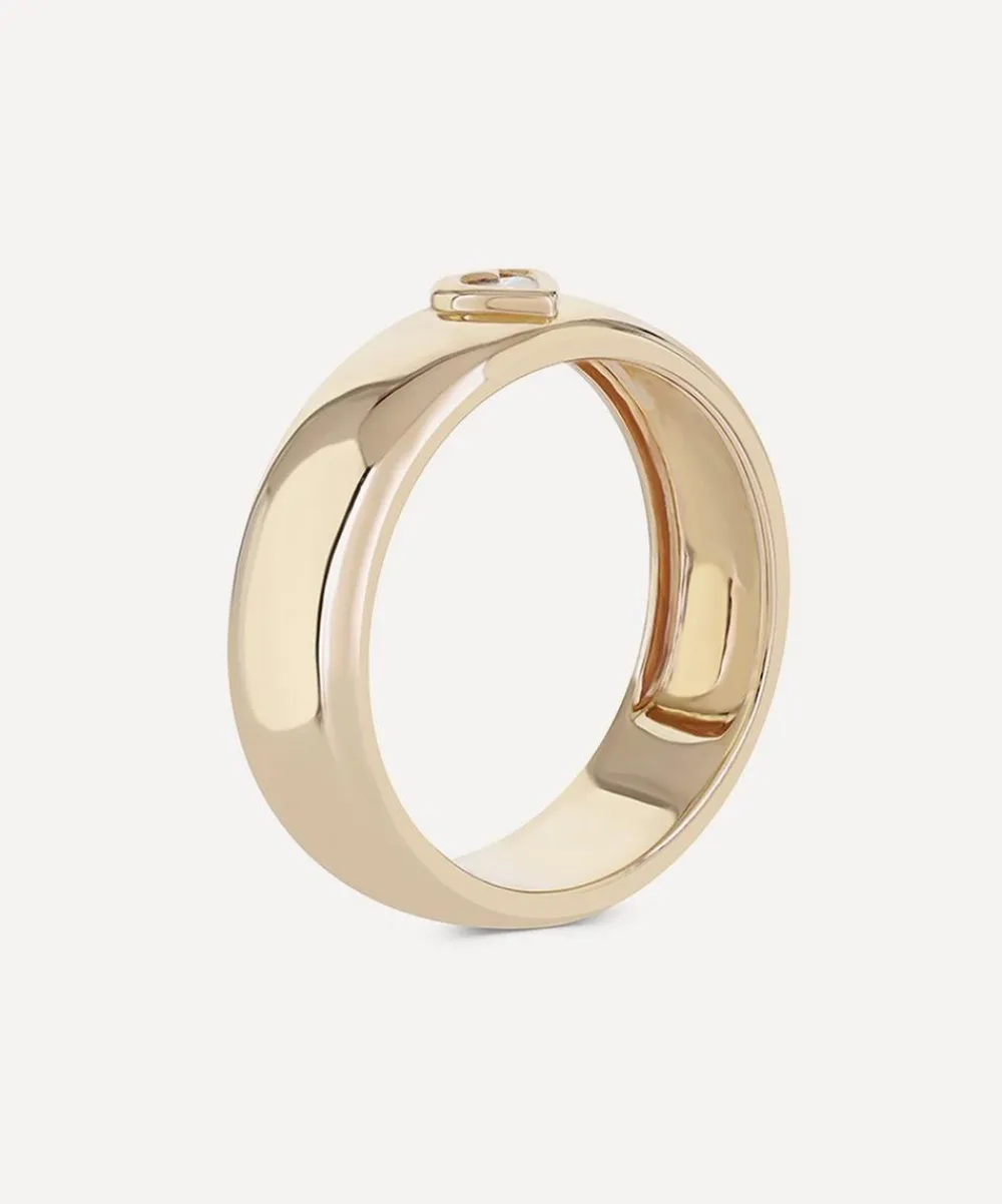 Roxanne First Rings|Rings^14ct Gold Heart Diamond Cigar Band Ring