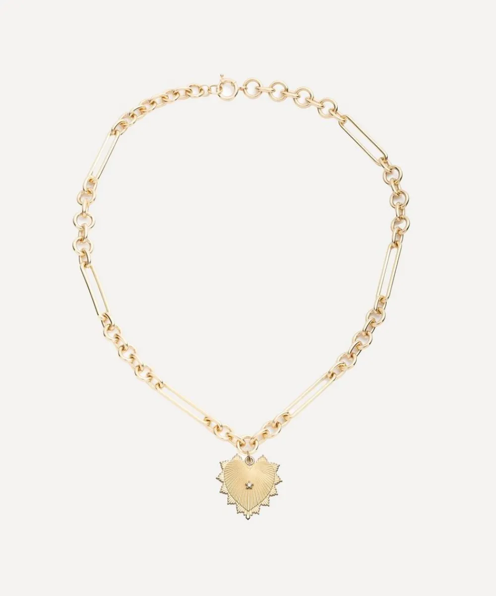 FoundRae Necklaces|Necklaces^18ct Gold Heart Love Token Mixed Clip Chain Pendant Necklace